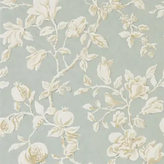 Magnolia and Pomegranate Grey Blue Parchment 215724