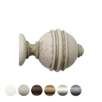 Jones Florentine 48mm Putty Curtain Pole Ribbed Ball Finial