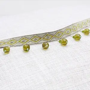 Veneto Bead Fringe Pesto T74-03