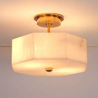 Oakley Alabaster Semi Flush Ceiling Light CL0231.BR