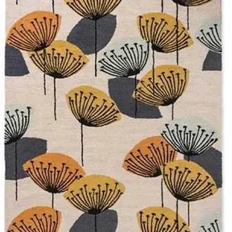 Dandelion Clocks Ochre Silver 445803 Rug