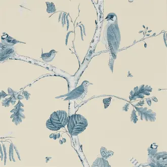 Woodland Chorus Indigo Ecru 215705