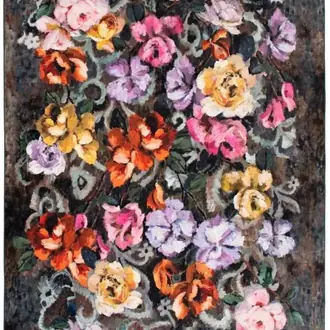 Tapestry Flower Damson Rug