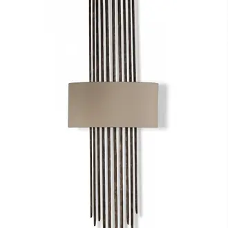 Flynn Caged Wall Light TWL38 Burnt Silver