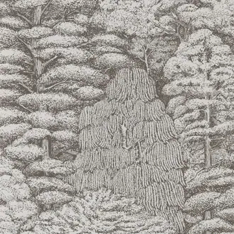 Woodland Toile Ivory Charcoal 215716