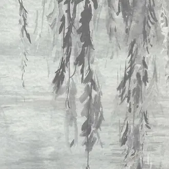 Serenity Light Gray on White Zen Washi 7377