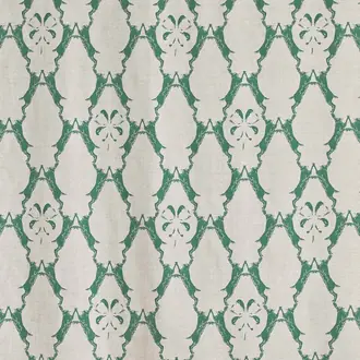 Boxing Hares Fabric Green