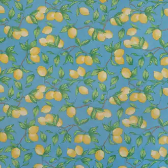 Capri Lemon Fabric Azure Blue