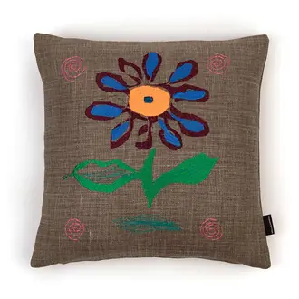 Alice Kettle Blue Tiger Flower B Cushion