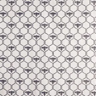 Honey Bees Fabric Charcoal