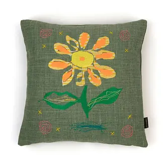 Alice Kettle Orange & Yellow Tiger Flower B Cushion