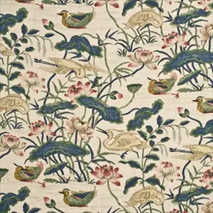Heron and Lotus Flower Texture Indigo Pink BP10307-2