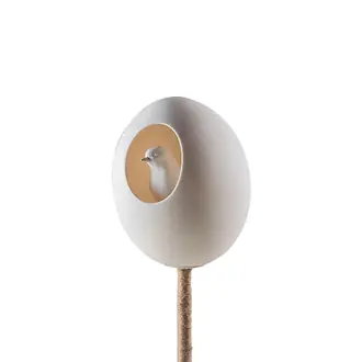 Funky Robin Table Lamp SLB71 Stucco Plaster White
