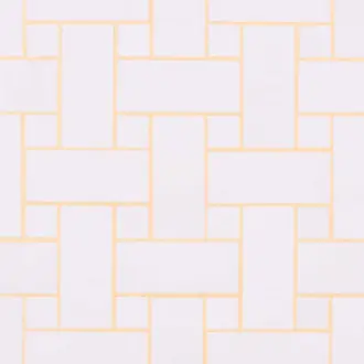 Woven Wood White Lattice 4262