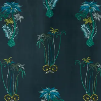 Jungle Palms Velvet F1209-01
