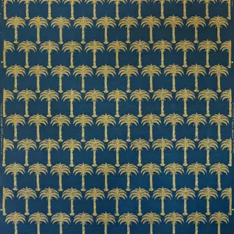 Marrakech Palm Fabric Midnight Blue