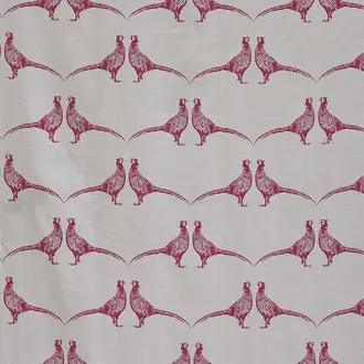 Pheasant Fabric Pink On Cream