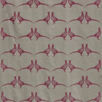 Pheasant Fabric Pink On Natural
