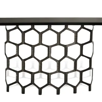 Honeycomb Console Table CCT35 Bronzed with Black Lacquer top