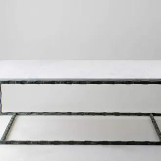 Giacometti Coffee Table CFT01 Marble Verdigris with Calacatta Primavera