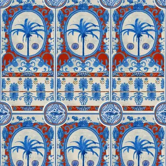 The Villa Mural Red WP20576