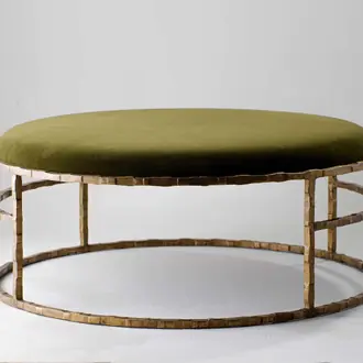 Giacometti Round Ottoman CSB07 Versailles Gold with COM seat pad