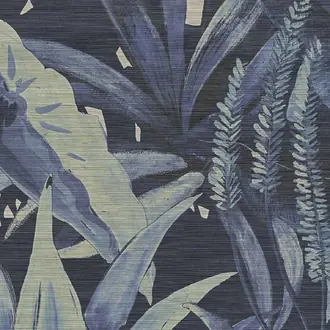 Arboretum Navy on Snowfall Vinyl Glam Grass 5579