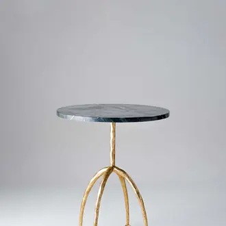 Logan Side Table CST60 Gold with Verde Fantastico