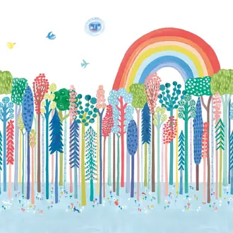 Rainbow Forest Wall Mural