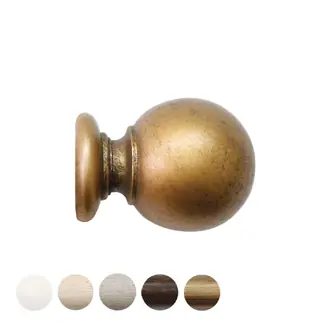 Jones Cathedral 30mm Antique Gold Curtain Pole Ball Finial