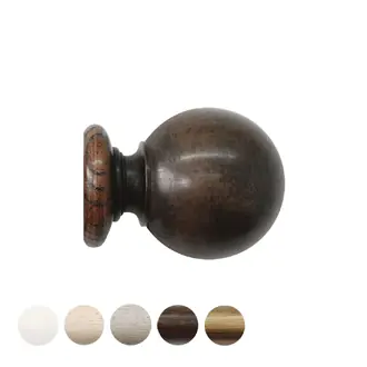 Jones Cathedral 30mm Oak Curtain Pole Ball Finial