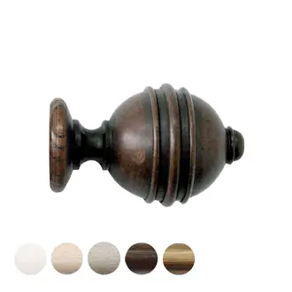 Jones Cathedral 30mm Oak Curtain Pole Ely Finial