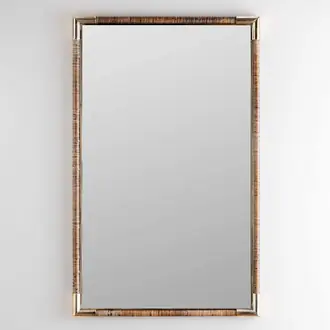 Holden Mirror Rectangular WM52R Dark Cane with Brass