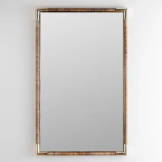 Holden Mirror Rectangular WM52R Dark Cane with Brass
