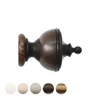 Jones Cathedral 30mm Oak Curtain Pole Exeter Finial