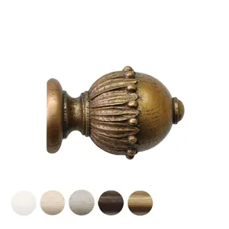Jones Cathedral 30mm Antique Gold Curtain Pole Wells Finial