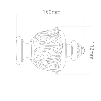 Jones Estate 48mm Charcoal Curtain Pole Acanthus Finial