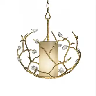Small Blossom Chandelier With Shade MCL18S White Gold
