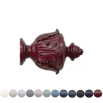Jones Estate 48mm Claret Curtain Pole Acanthus Finial