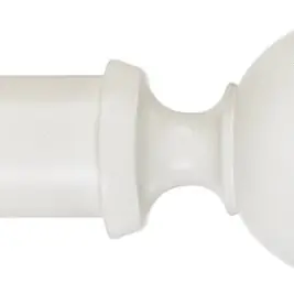 Byron & Byron Neon 35mm Matt White Curtain Pole Modern Ball Finial