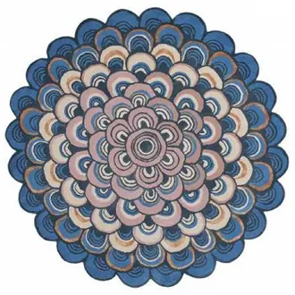 Masquerade Round Blue 160008 Rug