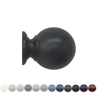 Jones Estate 48mm Charcoal Curtain Pole Ball Finial