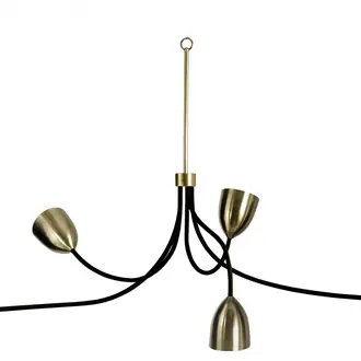 Tulip Ceiling Light MCL66 Black With Brass