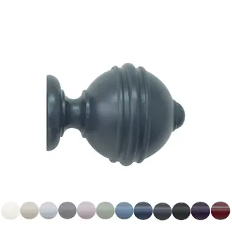 Jones Estate 48mm Airforce Curtain Pole Ribbed Ball Finial