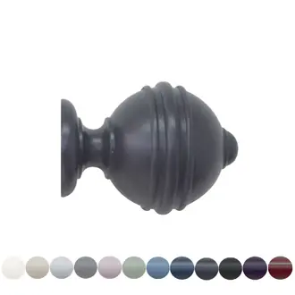 Jones Estate 48mm Basalt Curtain Pole Ribbed Ball Finial