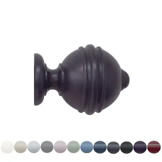 Jones Estate 48mm Juniper Curtain Pole Ribbed Ball Finial