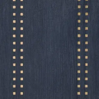 Studs & Stripes Vertical Soft Gold on Navy Manila Hemp 5799-V