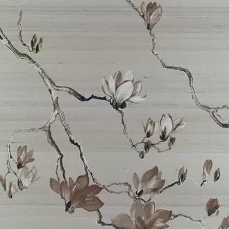 Blossom Purple Umber on Silver Silk 6404