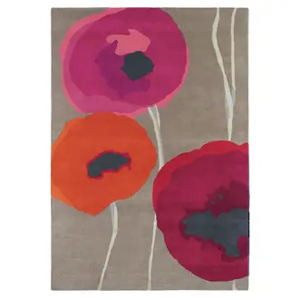 Sanderson Poppies Red Orange 45700 Rug