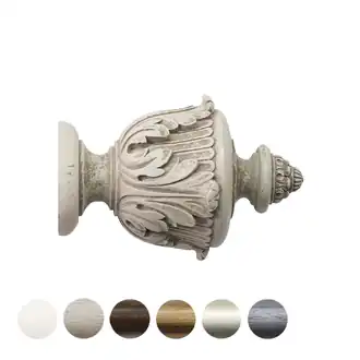 Jones Florentine 48mm Putty Curtain Pole Acanthus Finial